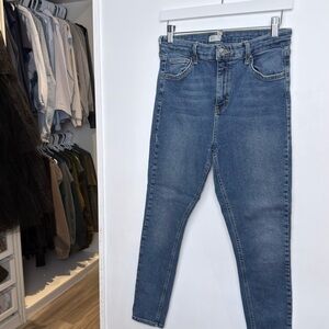 Topshop Jamie High Wasted Blue Denim Jeans